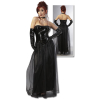 Μαύρο Μακρύ Φόρεμα Βινυλ-γάντια-κολάρο XL